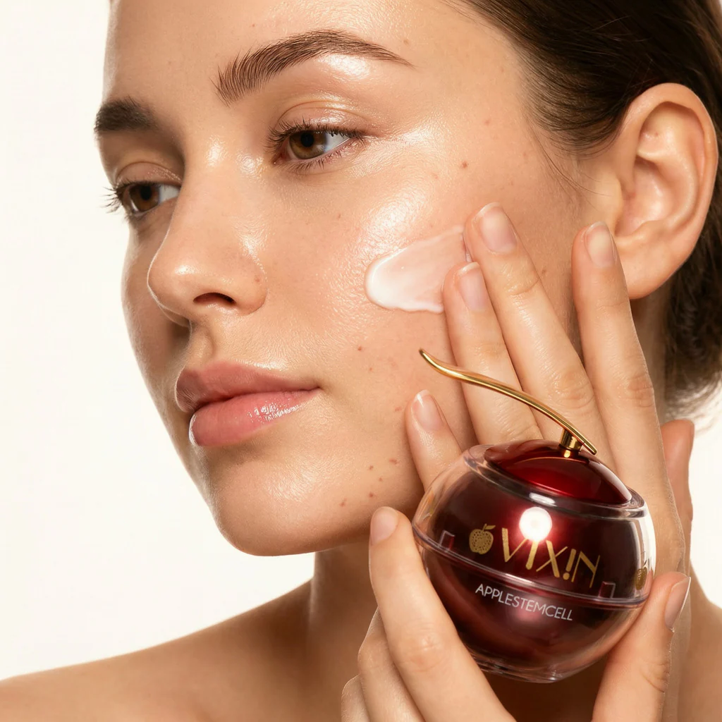 Woman applying VIXIN skincare from the Rapid Barrier Repair Pack